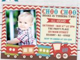 Choo Choo Train Birthday Party Invitations Vintage Choo Choo Train Birthday Party Photo Invitation