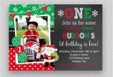 Christmas 1st Birthday Invitations Christmas Birthday Invitation Christmas 1st Birthday Santa