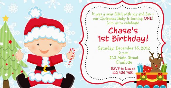 Christmas 1st Birthday Invitations First Birthday Christmas Party Invitation Christmas