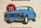 Classic Car Birthday Invitations Car Classic 70th Birthday Free Birthday Invitation