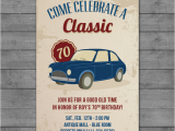 Classic Car Birthday Invitations Invitation Card Designs Rachel Bonness Design