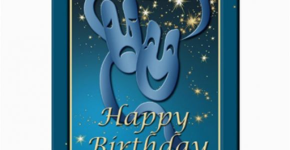 Comedy Birthday Cards Comedy Tragedy Blue theatre Mask Birthday Card Zazzle