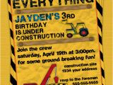 Construction Birthday Party Invites Construction Birthday Party Invitation Invite