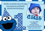 Cookie Monster 1st Birthday Invitations Cookie Monster Birthday Invitations Diy Digital Printable