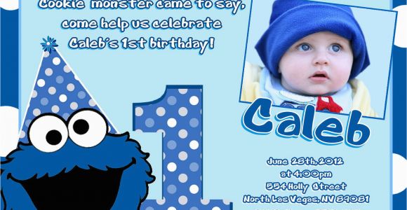 Cookie Monster 1st Birthday Invitations Cookie Monster Birthday Invitations Diy Digital Printable