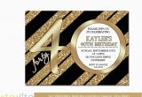 Cool 40th Birthday Invitations Unique 40th Birthday Invitation Black Gold Glitter