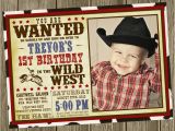 Cowboy 1st Birthday Invitations Cowboy Birthday Party Invitation Photo Option