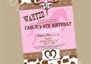 Cowgirl Birthday Invitation Wording Cowgirl Birthday Party Printable Invite Printable by