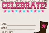 Cowgirl themed Birthday Invitations 8 Best Images Of Printable Western Birthday Invitations