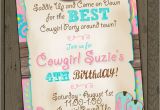 Cowgirl themed Birthday Invitations Cowgirl Invitation Cowgirl Birthday Party Invitation