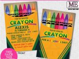Crayon Birthday Party Invitations Crayola Crayon Birthday Invitation Crayon Invite Crayon