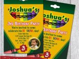 Crayon Birthday Party Invitations Crayon Box Printable Party Invitations by Redvelvetparties
