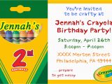 Crayon Birthday Party Invitations Digital Printed Crayola Crayon Birthday Invitation