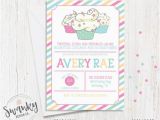 Cupcake Decorating Birthday Party Invitations Cupcake Decorating Birthday Invitation Cupcake Birthday