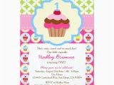 Cupcake First Birthday Invitations Bright Cupcake 1st Birthday Party Invitation Zazzle Com