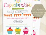 Cupcake Wars Birthday Party Invitations Cupcake Wars Invitation Cupcake Wars Birthday Cupcake Wars