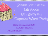 Cupcake Wars Birthday Party Invitations Great Birthday Party Idea for An 8 Year Old Girl A