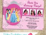 Custom Disney Princess Birthday Invitations Bling Edition All Princess Birthday Invitations Digital