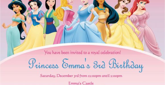 Custom Disney Princess Birthday Invitations Disney Princesses Birthday Invitations Disney Princess