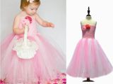 Custom Made Birthday Dresses Pink White Mixed Flower Girl Tutu Dress Handmade Baby Girl