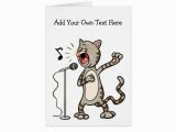 Custom Singing Birthday Cards Personalized Funny Singing Cat Greeting Cards Zazzle