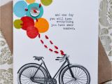 Cycling themed Birthday Cards Birthday Card Handmade Greeting Card Bicycle Balloons