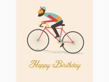 Cycling themed Birthday Cards Carte D 39 Anniversaire Quot Le Bicycle Quot Style Vintage Cartes