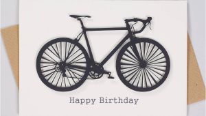 Cycling themed Birthday Cards Personalised Cyclists Papercut Bicycle Birthday Card by