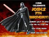 Darth Vader Birthday Invitations Personalized Star Wars Darth Vader Birthday Invitation