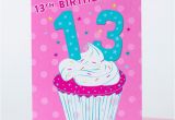 Daughter 13th Birthday Card 13th Birthday Card Happy Birthday Cupcake Only 29p