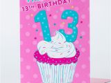 Daughter 13th Birthday Card 13th Birthday Card Happy Birthday Cupcake Only 29p