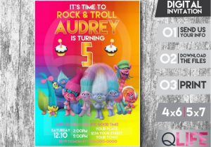 Digital Invitation Card for Birthday Birthday Etsy Product Troll Party Birthday Party Ideas