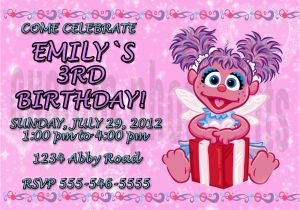 Digital Invitation Card for Birthday Personalized Sesame Street Abby Caddaby Birthday