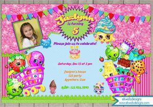 Digital Invitation Card for Birthday Shopkins Birthday Invitation Digital File