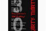 Dirty 30 Birthday Invitation Templates Dirty Thirty Birthday Black White Red Template Card Zazzle