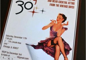 Dirty 30 Birthday Invitations Dirty 30 Pinup Vintage Glam Birthday Party by Imaginationpad
