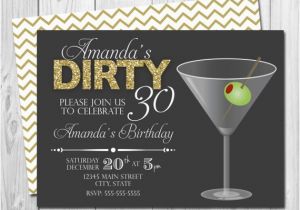 Dirty 30 Birthday Invitations Dirty Thirty Birthday Party Invitation Dirty 30 Gold