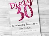 Dirty 30 Birthday Invitations Dirty Thirty Invitation Printable Dirty 30 Dirty Thirty