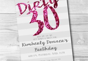 Dirty 30 Birthday Invitations Dirty Thirty Invitation Printable Dirty 30 Dirty Thirty