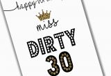 Dirty Thirty Birthday Cards Dirty Thirty Birthday Card Instant Download Dirty 30 30th