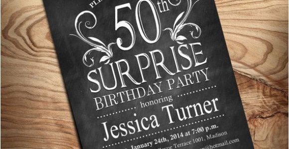 Diy 50th Birthday Invitations 50th Surprise Birthday Invitation Diy by Partyinkstudio