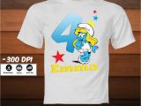 Diy Birthday Girl Shirt Smurfs Iron On Transfer Shirt Diy Personalized Smurfs Birthday