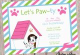 Dog themed Birthday Party Invitations Puppy Birthday Party Invitation Dog Party Invite Puppy