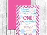Double Sided Birthday Invitations Double Bubble themed Pink and Blue Personalized Twin 1st
