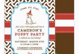 Double Sided Birthday Invitations Puppy Party Double Sided Invitation Red