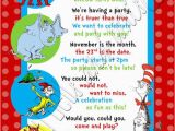 Dr Seuss 1st Birthday Party Invitations Custom Personalized Dr Seuss Inspired 1st 2nd or 3rd