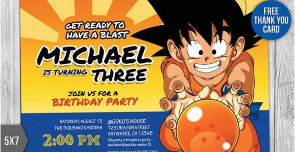 Dragon Ball Z Birthday Invitations Dragon Ball Z Invitation Dragon Ball Z Birthday by