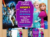 Dual Birthday Party Invitations Double Birthday Party Invitation Star Wars and Frozen Boy