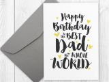E Birthday Cards for Dad Printable Happy Birthday Card for the Best Dad In the whole