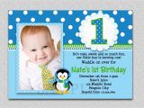 E Invite for First Birthday Penguin Birthday Invitation Penguin 1st Birthday Party Invites